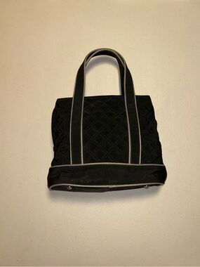 Vera Bradley Black Quilted Women's Tote Bag with Contrast Stitching